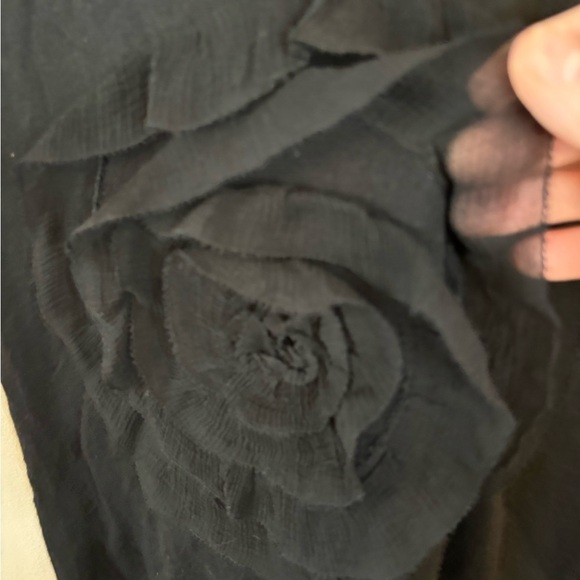 Kate Spade Black Rose Applique Cotton Knit Tank - Picture 4 of 9